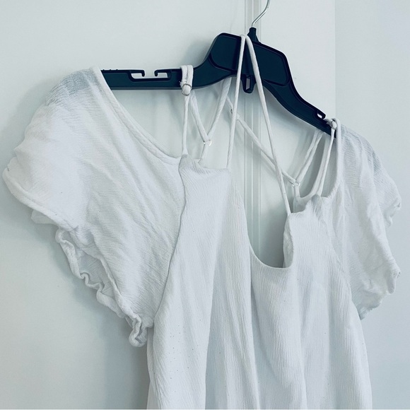 Lulus Scoop Neck Lightweight Flowy Top White Rayon Size L - Picture 2 of 10